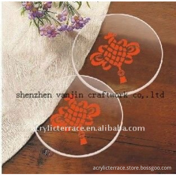 Acrylic / perspex / plexiglass/ lucite round cup mats/coasters